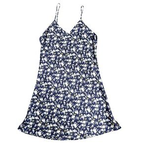Vintage Intimates By LCA Navy Floral Slip Dress - Size Small
